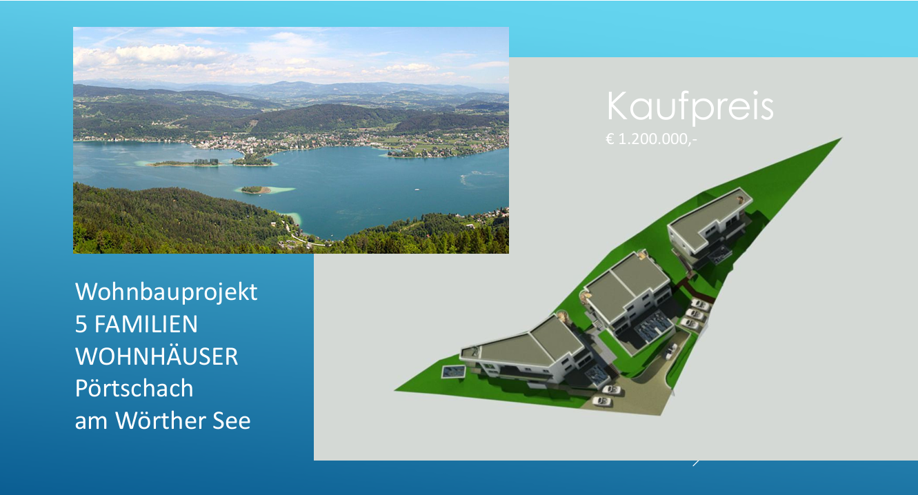 Grundstück in Pörtschach am Wörthersee inkl. Plan & Baugenehmigung für fünf Wohneinheiten